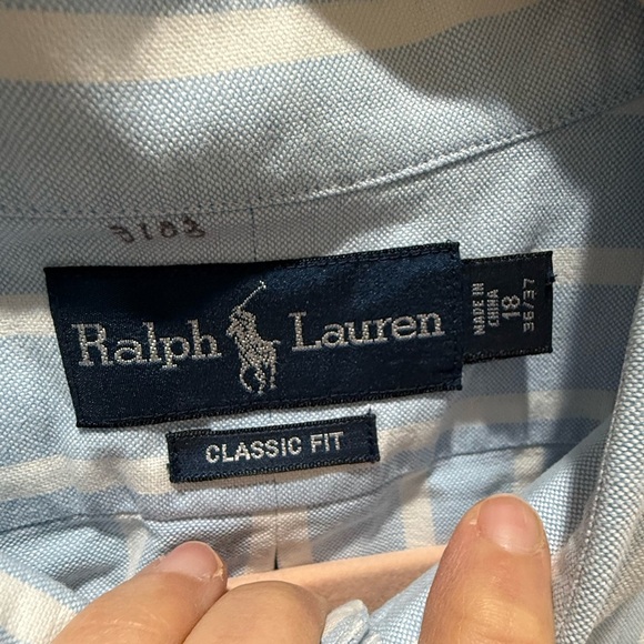 Ralph Lauren men’s classic button down sz 18 36/37 excellent like-new condition - Picture 3 of 5